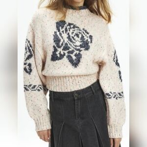 BDG Urban Outfitters Women's Noelle Patterned Knit Mockneck Pullover Sweater, XS